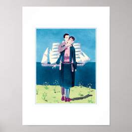 Amor. Vintage Art Deco Impressão