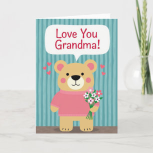 Amor Você Avó Urso Cartão de Arte
