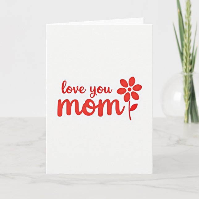 Amor Você Mãe Cartão de Presente Simples (Frente)