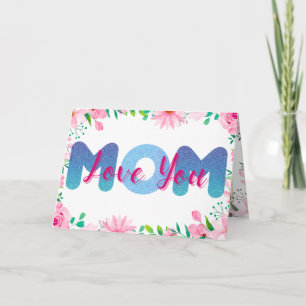 Amor você Mamãe Fotos personalizadas Cartão do Dia