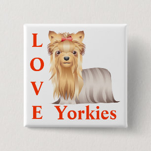 Amor Yorkshire Terrier Cachorro Pins / Botão