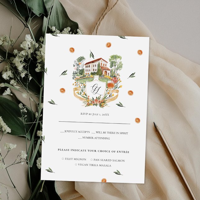 Amore & Aranci | Resposta de Casamento Monograma (Criador carregado)