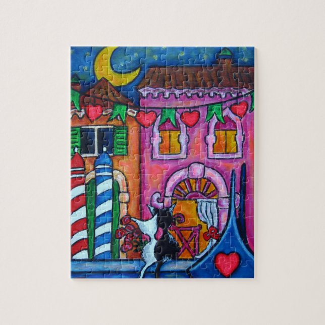 Amore em Venice Cat Quebra-cabeça (Vertical)