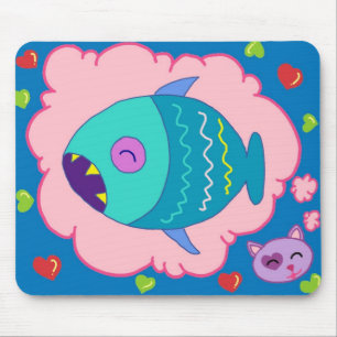 Amores do gatinho de Handrawn para sonhar Mousepad