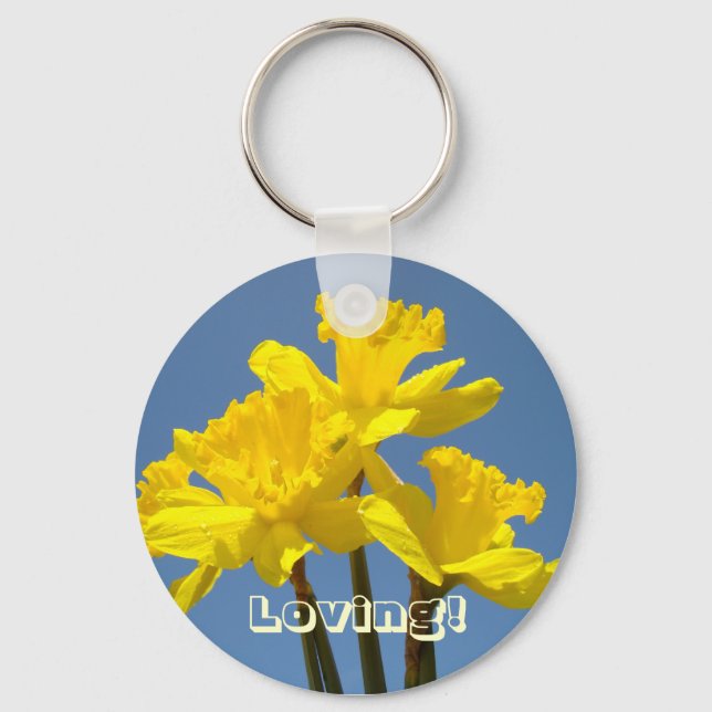 Amoroso! chaveiro Flores de Narciso Amarelo Floral (Frente)