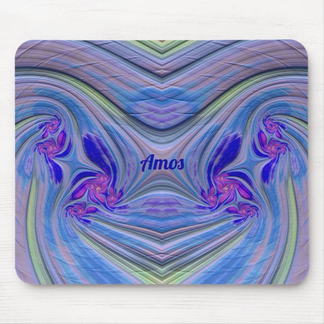 AMOS ~ Zany Púrpura, Azul, Verde e Pink Mouse Pad (Frente)