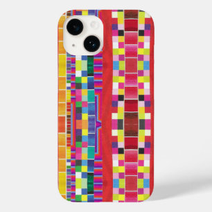 amostras vermelhas, listras e pixels coloridos