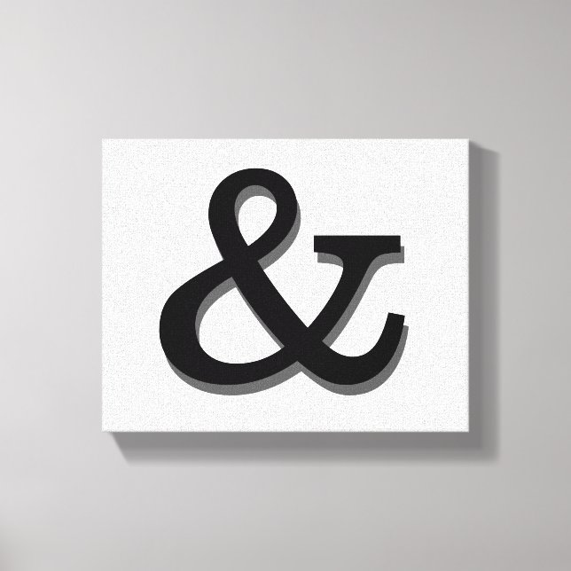 ampersand canvas wall art black and white (Frente)