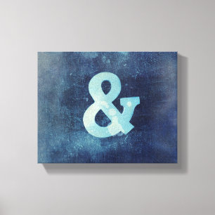 ampersand canvas wall art blue