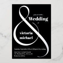 Ampersand Foil Monocromático Moderno Convite