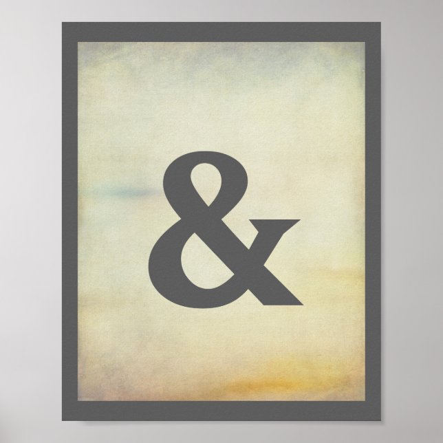 ampersand poster no plano de fundo do estilo vinta (Frente)