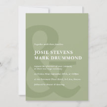 Ampersand sage convite para casamento verde