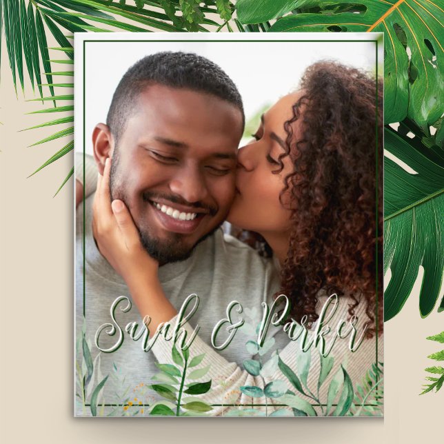 Ampliação de Foto Personalizada com Folhagem Verde (Criador carregado)