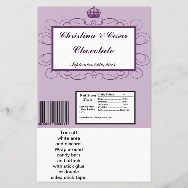 Amplo invólucro de Bar de Hershey Coroa Real Roxo/ (Frente)