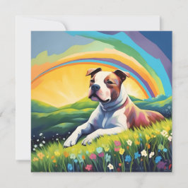 Amstaff American Staffordshire Terrier Rainbow Dog