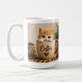 Amuleto de Gatinho na Xícara de Café