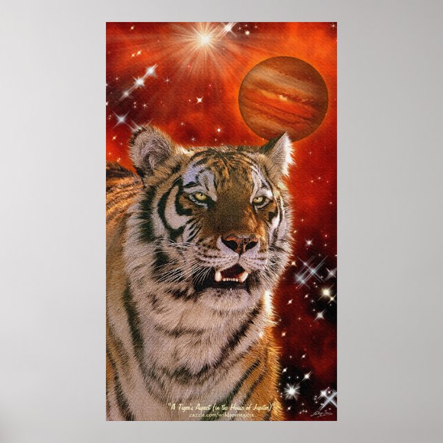 Amur Tiger e Júpiter Fantasy Art Poster (Frente)