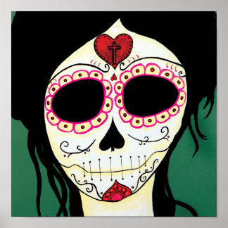Amy Sugar Skull Skeleton Impressão