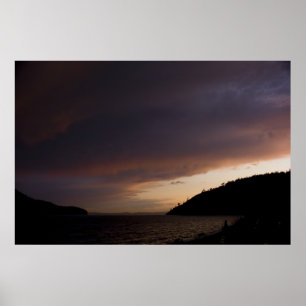 Anacortes Island e Burrows Bay Sunset Impressão