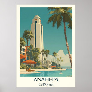 Anaheim California Art Impressão   Estilo de Vinta
