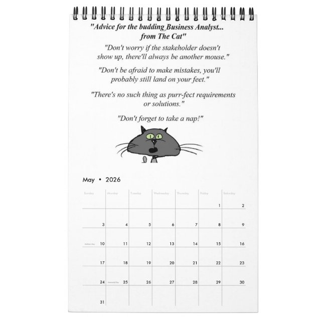 Analista do negócio - calendário (Maio 2026)