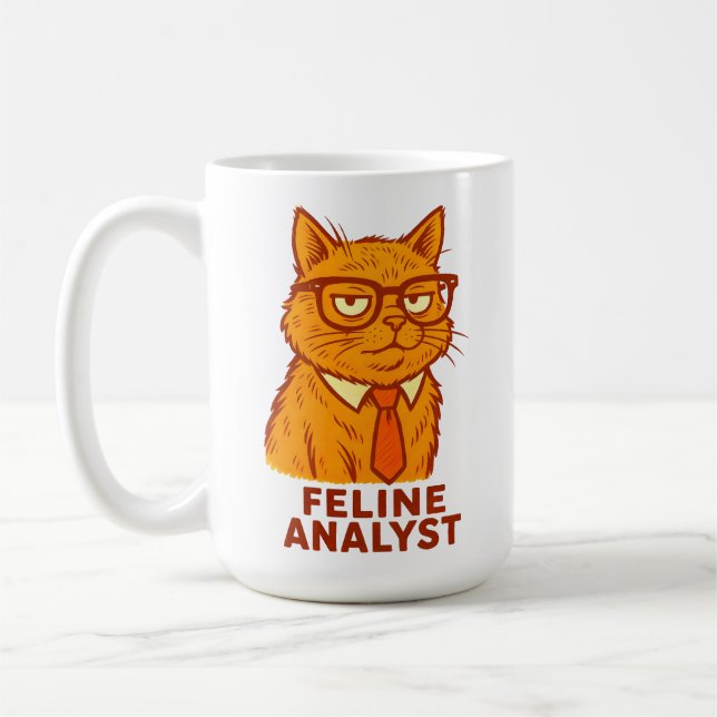Analista Felino – Xícara Divertida de Presente de  (Esquerda)