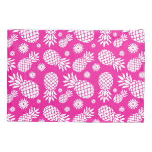 Ananás tropicais e flores, de cor rosa-branca