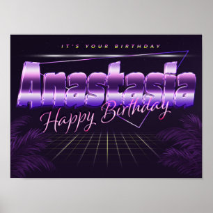 Anastasia Nome Vorname retro Poster Geburtstag