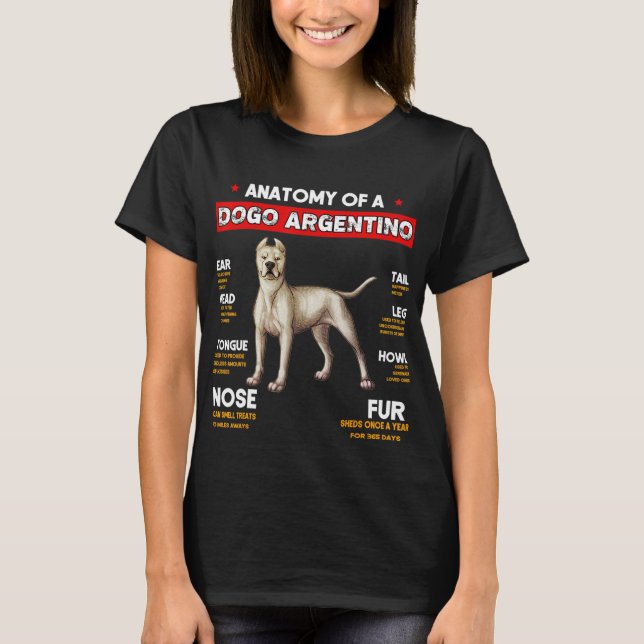 Anatomia De Cães Dogo Argentino Emitem Camisa (Frente)