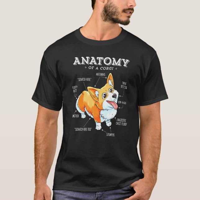 Anatomia De Um Corgi Corgis Cachorro Camisetas De  (Frente)
