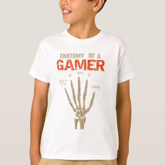 Anatomia de uma camiseta de teclado com esqueleto 