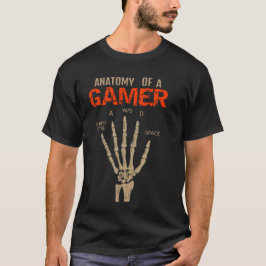 Anatomia de uma camiseta de teclado com esqueleto