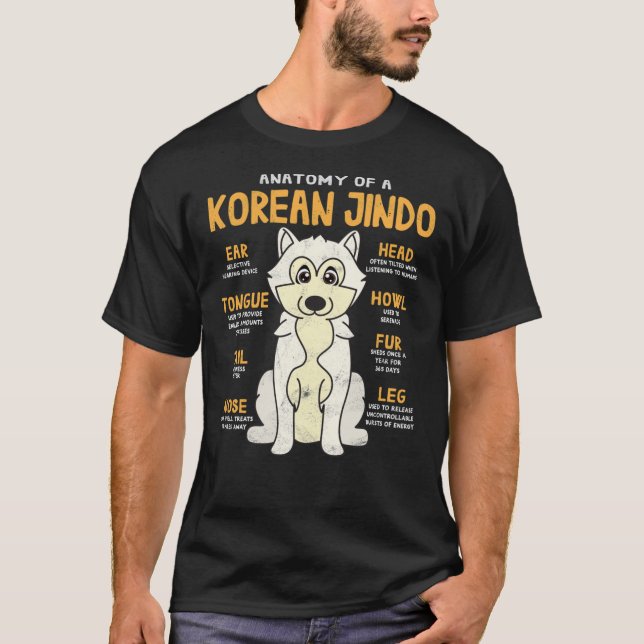Anatomia do jindo canino coreano - T-Shirt clássic (Frente)
