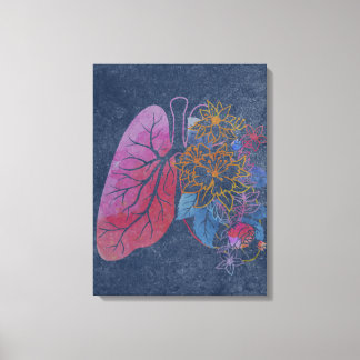 Anatomia dos pulmões florais, arte da canvas