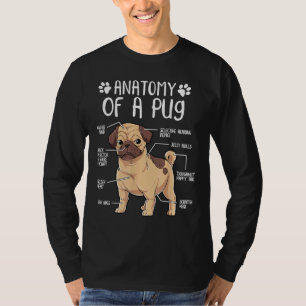 Anatomia Engraçada Cachorro Pug Lover Camisa Cláss