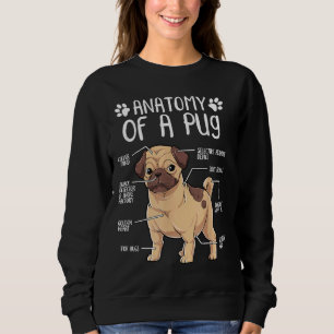 Anatomia Engraçada Cachorro Pug Lover Camisa Cláss