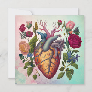 Anatomia médica da Vintage, médico da flor do cora