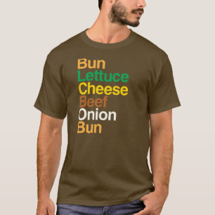 Anatomia tipográfica da camiseta do cheeseburger