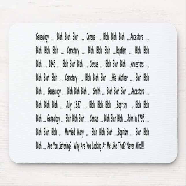 Ancestralidade Blah Blah Mousepad (Frente)