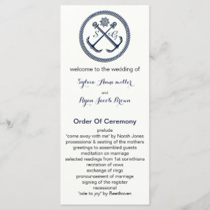 Anchor Monogramas, programas de casamento náutico