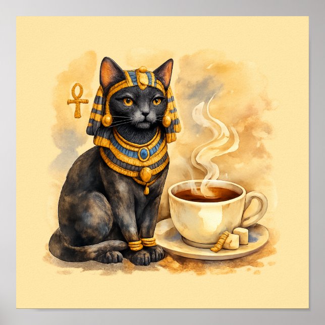Ancient Egyptian Cat Bastet Mythology Poster (Frente)