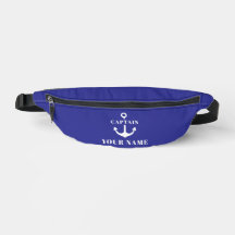 Âncora Azul Nome de Capitão Personalizado