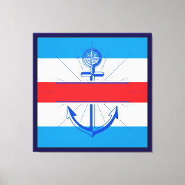 Âncora Colorida com botão personalizado Canvas Pri