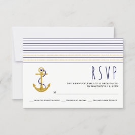 âncora Dourada, marinho, RSVP de Casamentos Náutic