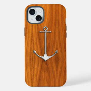 Âncora Náutica Chrome na Madeira de Teak