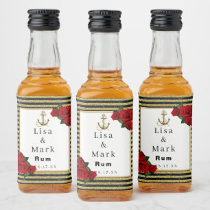 Âncora Náutica Dourada Stripes Negras Mini