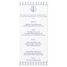 Âncora náutica no menu de casamento da faixa de Ci