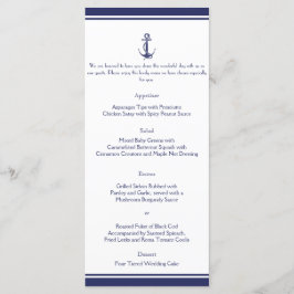 Âncora náutica no menu de casamento do Marinho