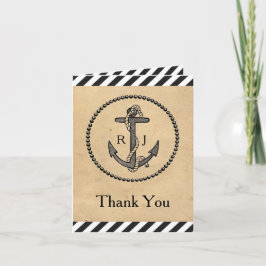 Âncora Náutica Vintage - Obrigado Cartão Nota
