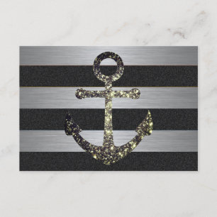 Âncora Wedding listrada náutica da faísca de RSVP